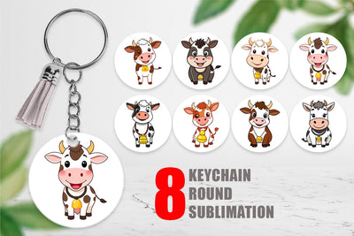 Keychain Cow with Bell Sublimation artnoy 