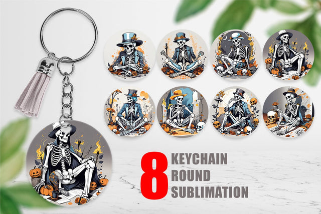 Keychain Cowboy Skeleton Sublimation artnoy 