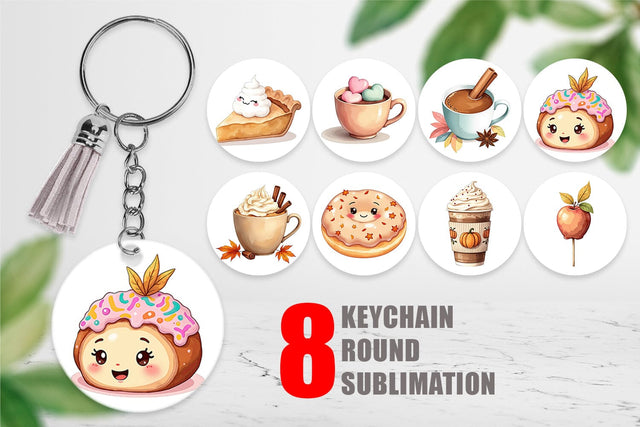 Keychain Cozy Autumn Treats Sublimation artnoy 
