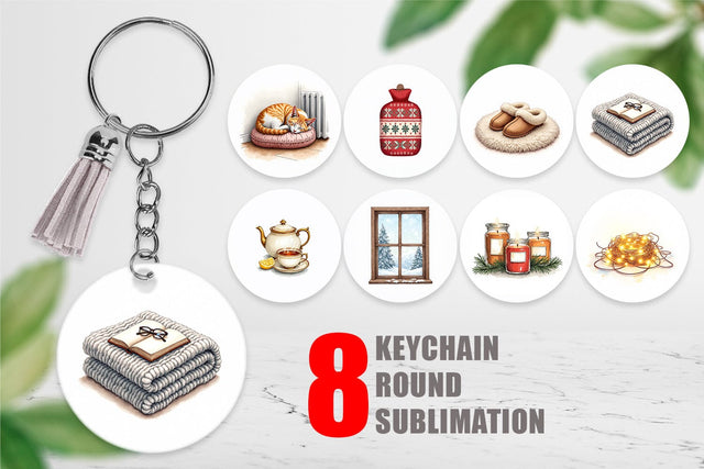 Keychain Cozy Christmas Sublimation artnoy 