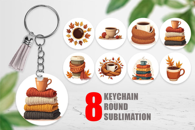 Keychain Cozy Coffee Weather Sublimation artnoy 