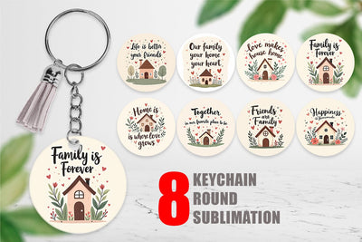 Keychain Cozy Family and Friends Quotes Sublimation artnoy 
