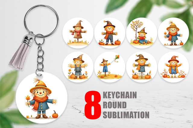 Keychain Cozy Little Scarecrows Sublimation artnoy 