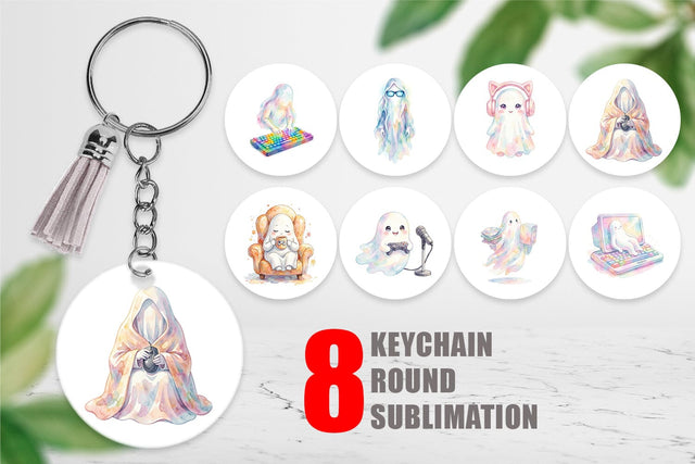 Keychain Cozy PC Gamer Ghost Sublimation artnoy 