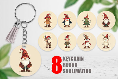 Keychain Cozy Raggedy Christmas Sublimation artnoy 