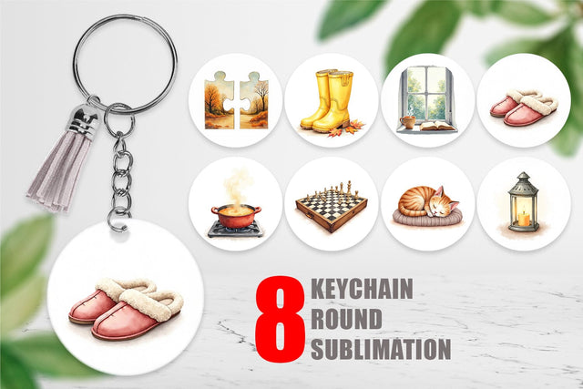 Keychain Cozy Rainy Day Sublimation artnoy 