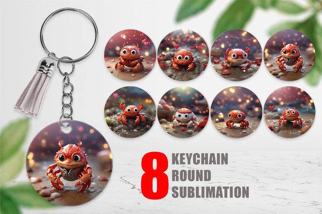 Keychain Crab Valentine Sublimation artnoy 