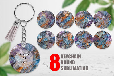 Keychain Cracked Iridescent Sublimation artnoy 