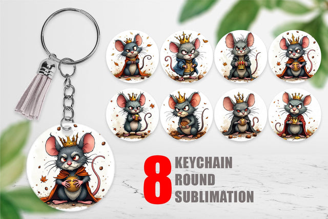 Keychain Cranky Mouse King Mayhem Sublimation artnoy 
