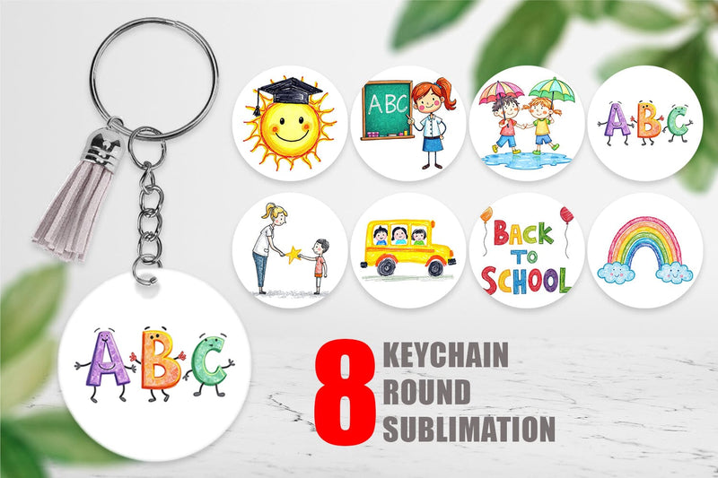Keychain Crayon Adventures Sublimation artnoy 