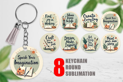 Keychain Creative Pursuit Quotes Sublimation artnoy 