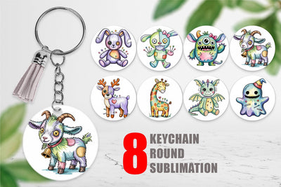 Keychain Creepy Cute Pastel Halloween Sublimation artnoy 