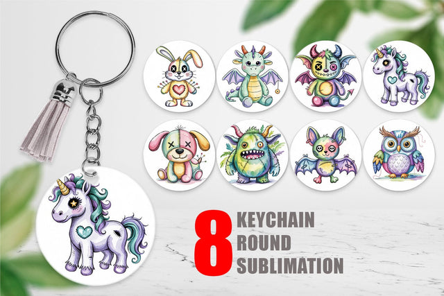 Keychain Creepy Cute Pastel Halloween Sublimation artnoy 
