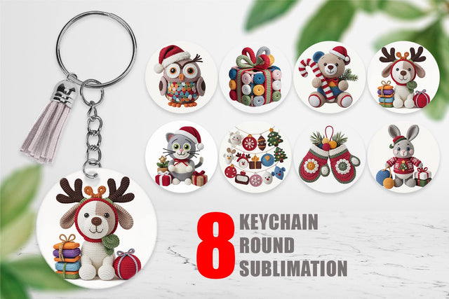 Keychain Crochet Christmas Sublimation artnoy 