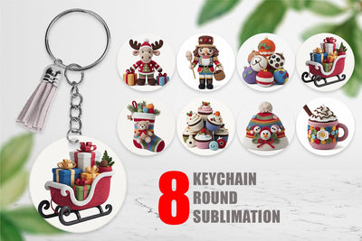 Keychain Crochet Christmas Sublimation artnoy 