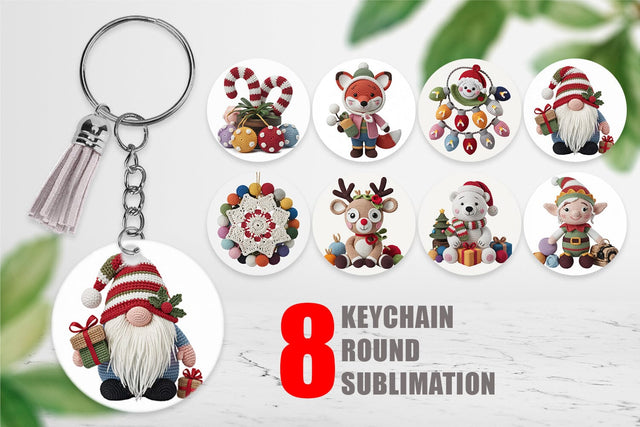 Keychain Crochet Christmas Sublimation artnoy 