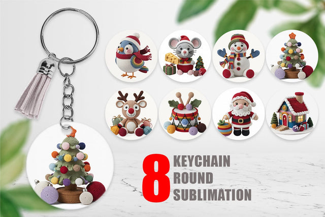 Keychain Crochet Christmas Sublimation artnoy 