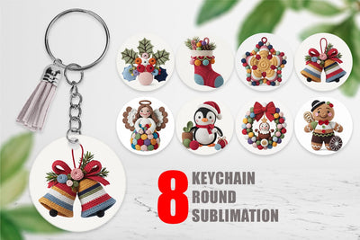 Keychain Crochet Christmas Sublimation artnoy 