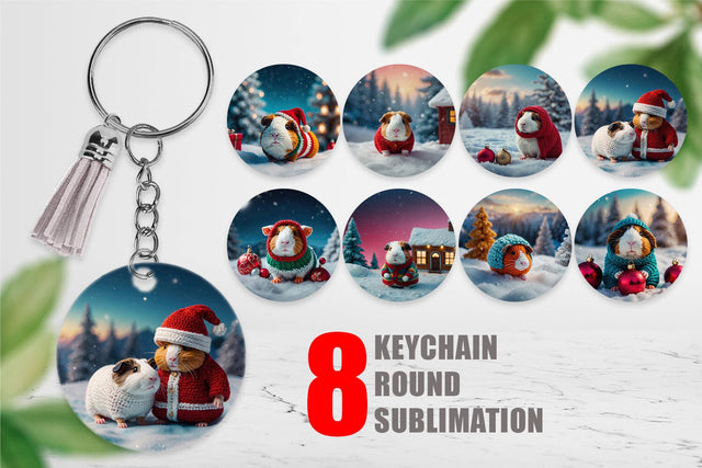 Keychain Crochet Guinea Pig Sublimation artnoy 
