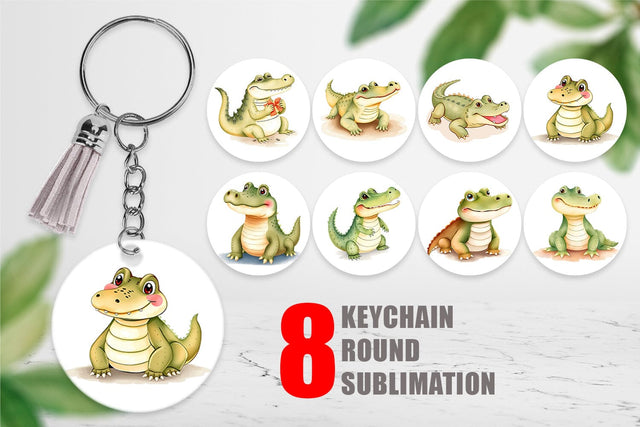 Keychain Crocodile Wildlife Sublimation artnoy 