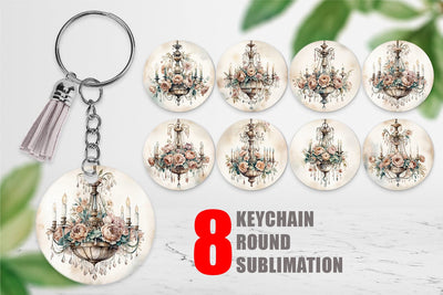 Keychain Crystal Chandelier Sublimation artnoy 