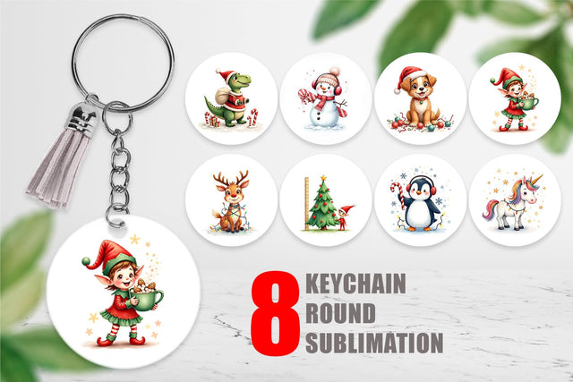 Keychain Cute Christmas Crew Sublimation artnoy 