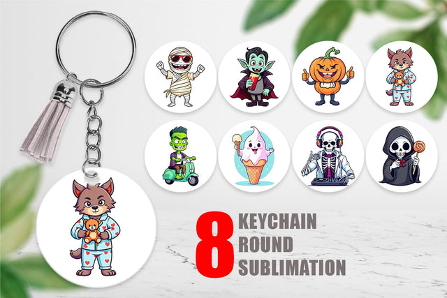 Keychain Cute Creepy Characters Sublimation artnoy 