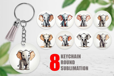 Keychain Cute Elephant Sublimation artnoy 