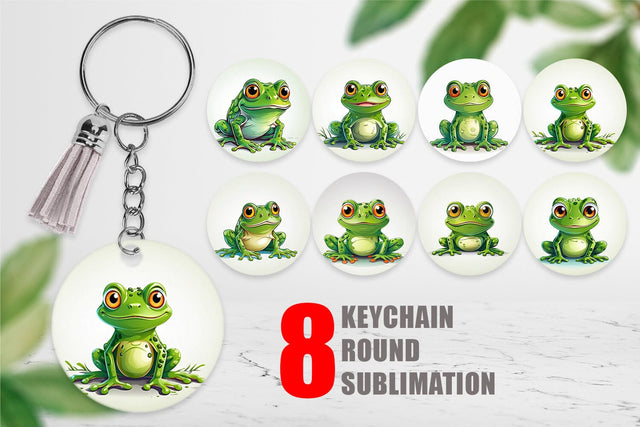 Keychain Cute Frog Sublimation artnoy 