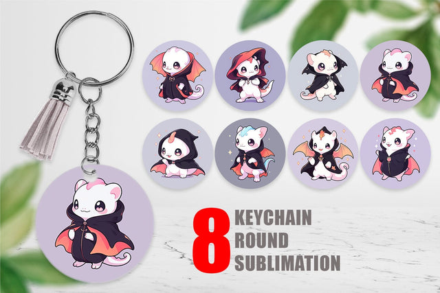 Keychain Cute Gecko Halloween Sublimation artnoy 