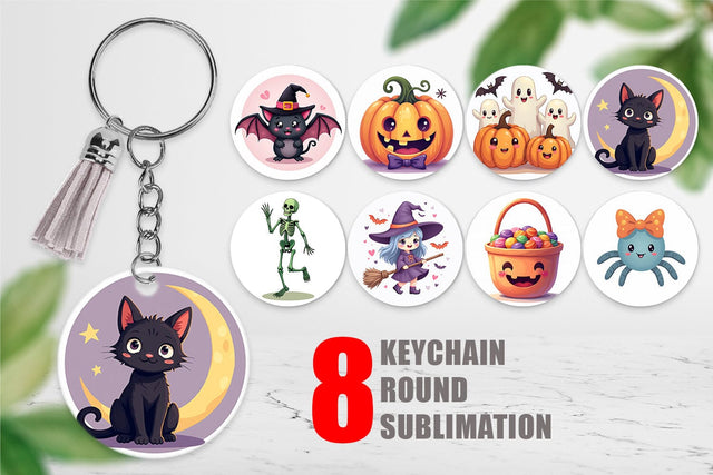 Keychain Cute Halloween Sublimation artnoy 