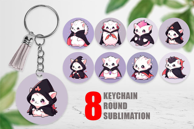 Keychain Cute Hedgehog Halloween Sublimation artnoy 