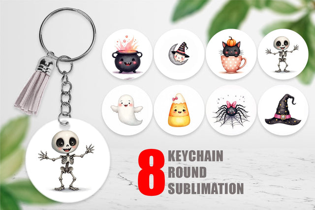 Keychain Cute Kids Halloween Sublimation artnoy 