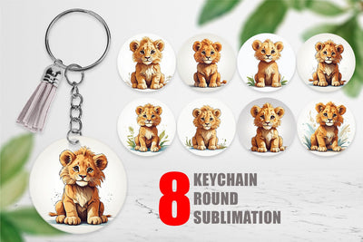 Keychain Cute Lion Sublimation artnoy 