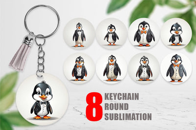 Keychain Cute Penguin Sublimation artnoy 