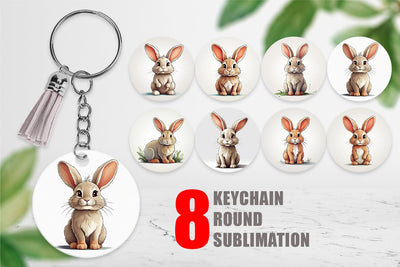 Keychain Cute Rabbit Sublimation artnoy 