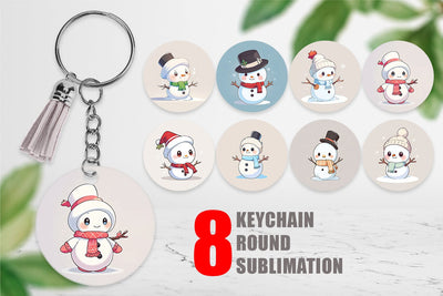 Keychain Cute Snowman Sublimation artnoy 