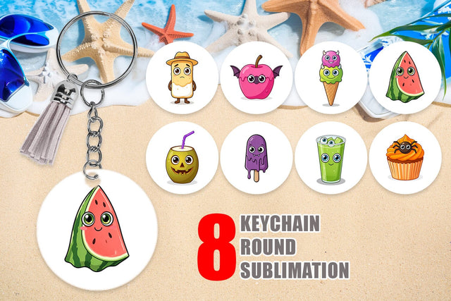 Keychain Cute Summerween Treats Sublimation artnoy 