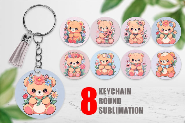 Keychain Cute Teddy Bear Sublimation artnoy 