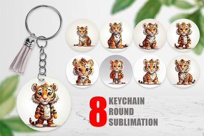Keychain Cute Tiger Sublimation artnoy 