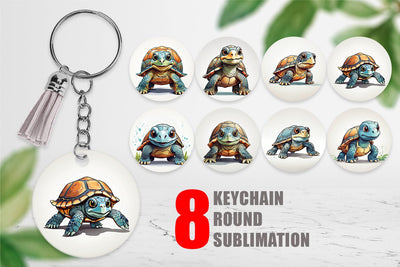 Keychain Cute Turtle Sublimation artnoy 