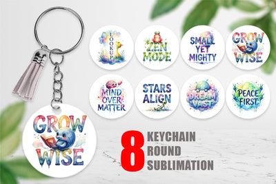 Keychain Cute Ugly Alien Wisdom Quote Sublimation artnoy 