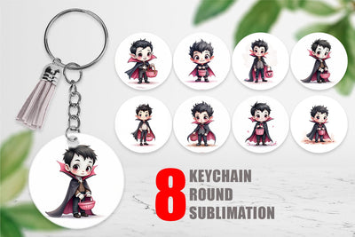 Keychain Cute Vampire Boy Sublimation artnoy 