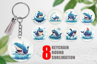 Keychain Cute Whale Sublimation artnoy 