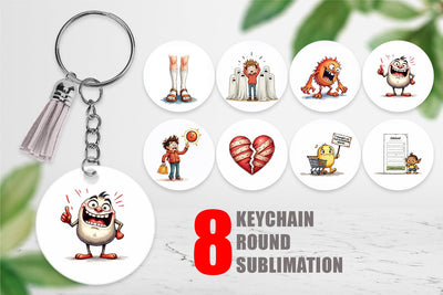 Keychain Cyber Catastrophes Sublimation artnoy 