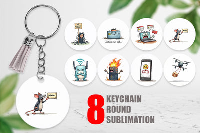 Keychain Cyber Monday Glitchfest Sublimation artnoy 
