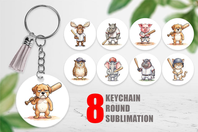 Keychain Cynical Animal Slugger Watercolor Sublimation artnoy 