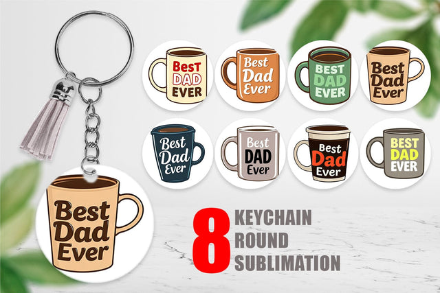 Keychain Dad’s Coffee Mug Sublimation artnoy 