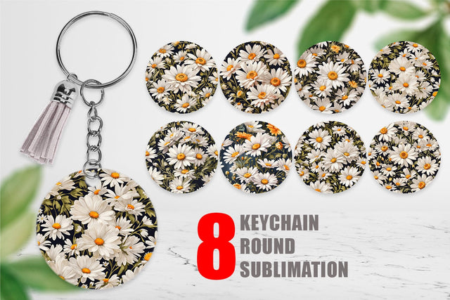 Keychain Daisies Pattern Sublimation artnoy 