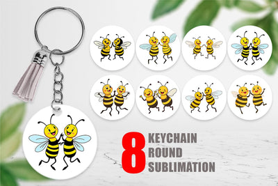 Keychain Dancing Bees Sublimation artnoy 